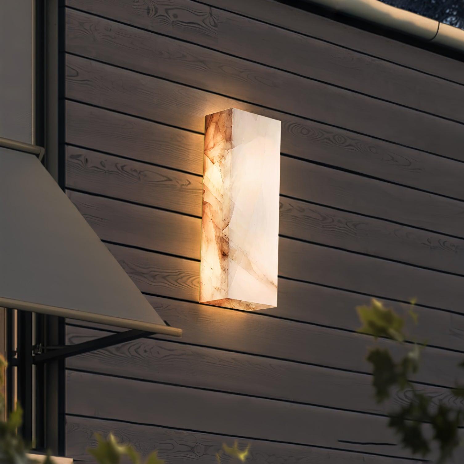 Orvian Applique Murale Extérieure Minimaliste en Albâtre