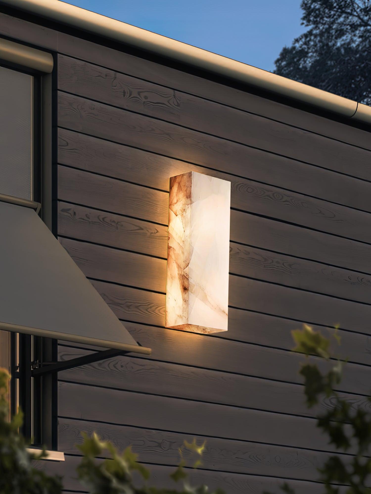 Orvian Applique Murale Extérieure Minimaliste en Albâtre
