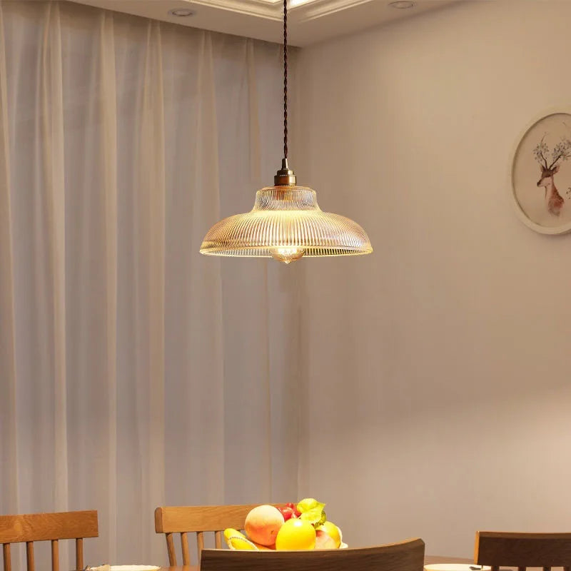 Suspension Vintage en Verre Vert