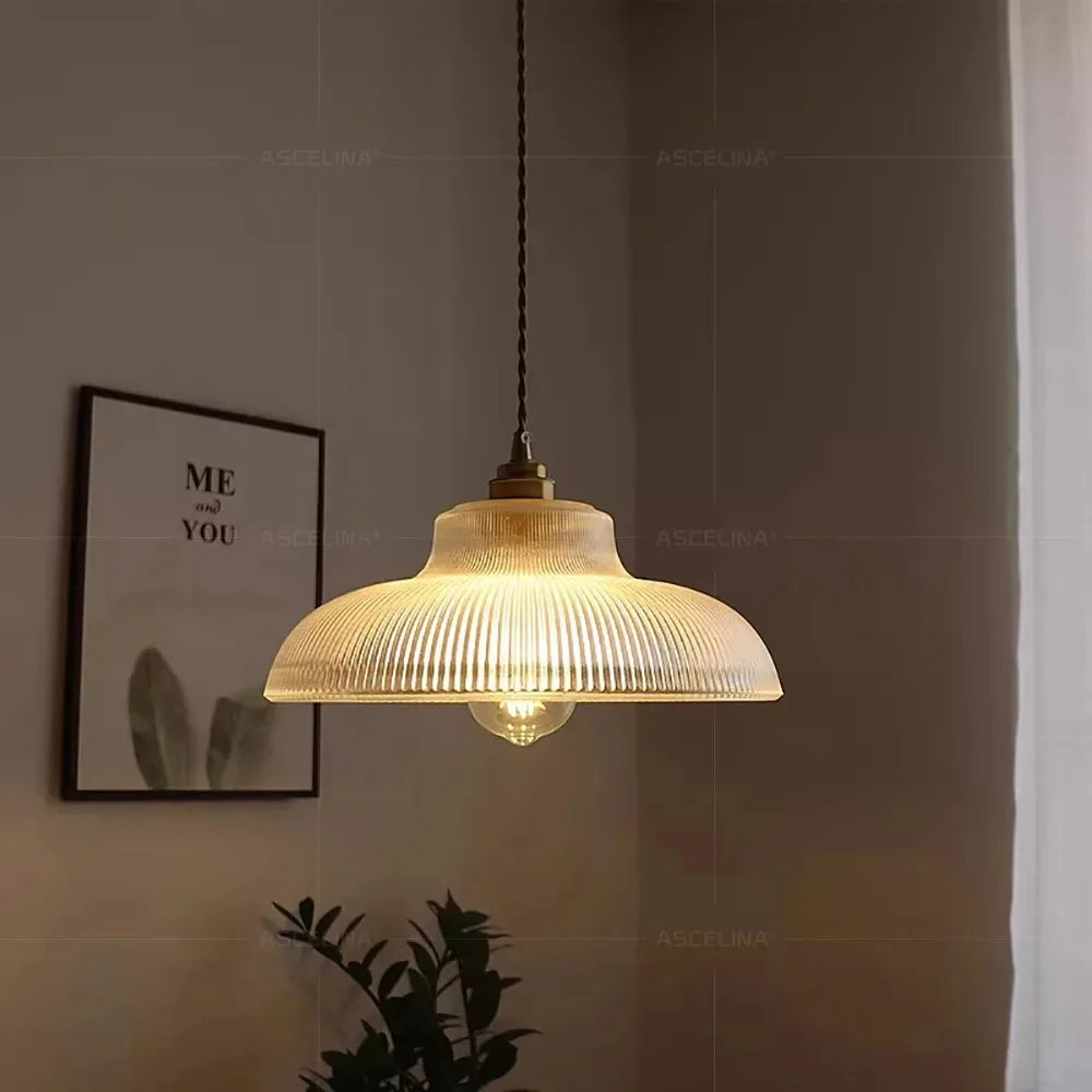 Suspension Vintage en Verre Vert