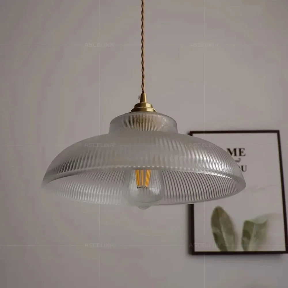 Suspension Vintage en Verre Vert