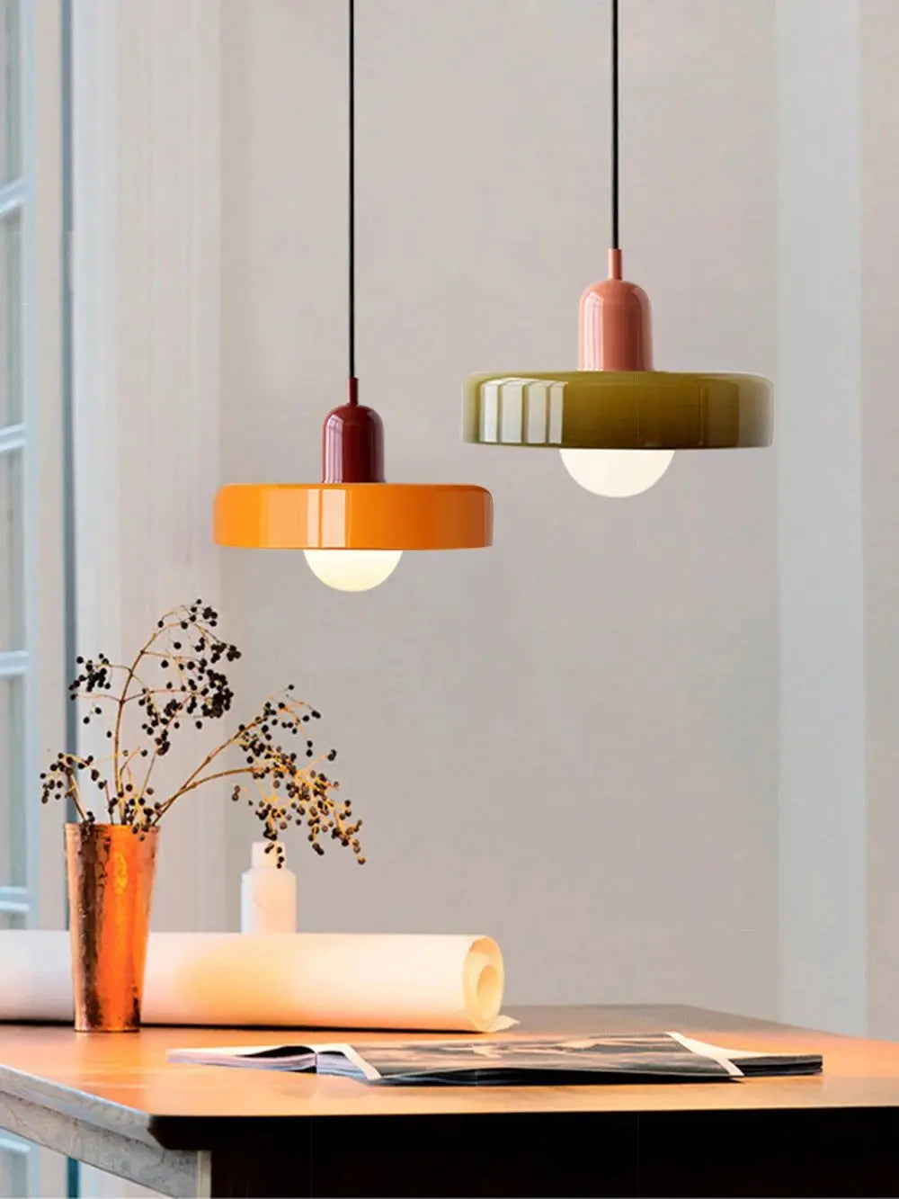 Lustre Bauhaus en Verre Nordique