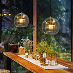 Suspension Globe en Verre June – Transparent & Ambre