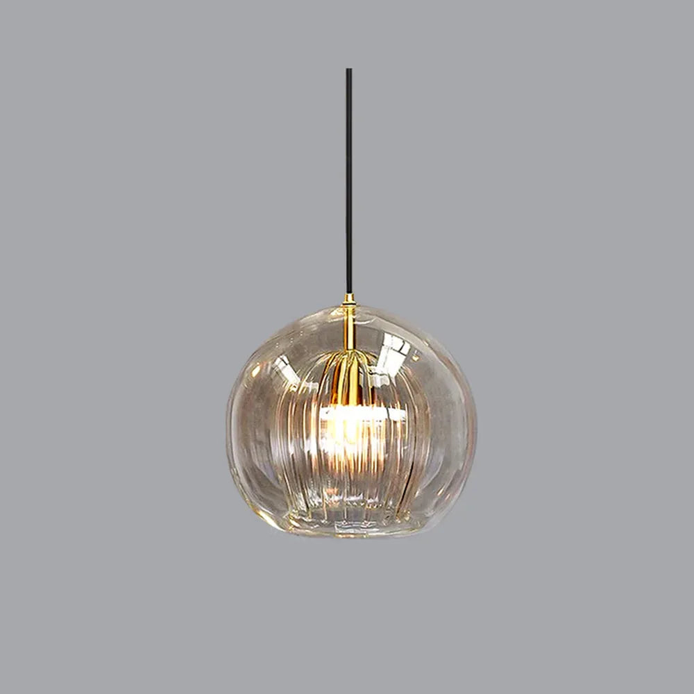 Suspension Globe en Verre June – Transparent & Ambre