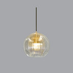 Suspension Globe en Verre June – Transparent & Ambre